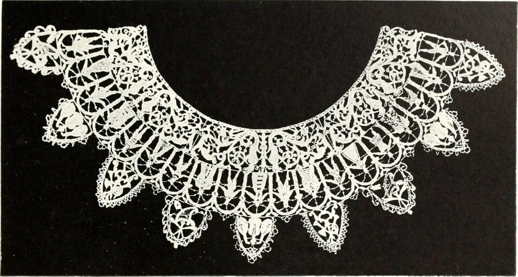 An illustration from Old lace, a handbook for collectors; an account of the different styles of lace, their history, characteristics & manufacture, 1909, leaf 80