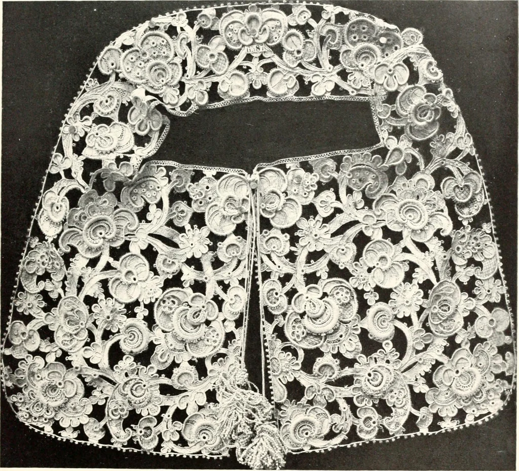 An illustration from Old lace, a handbook for collectors; an account of the different styles of lace, their history, characteristics & manufacture, 1909, leaf 82
