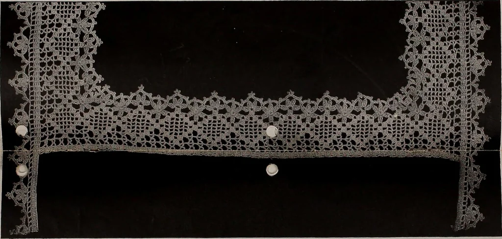 An illustration from Old and new designs in crochet work : yokes & collars, 1900, leaf 14