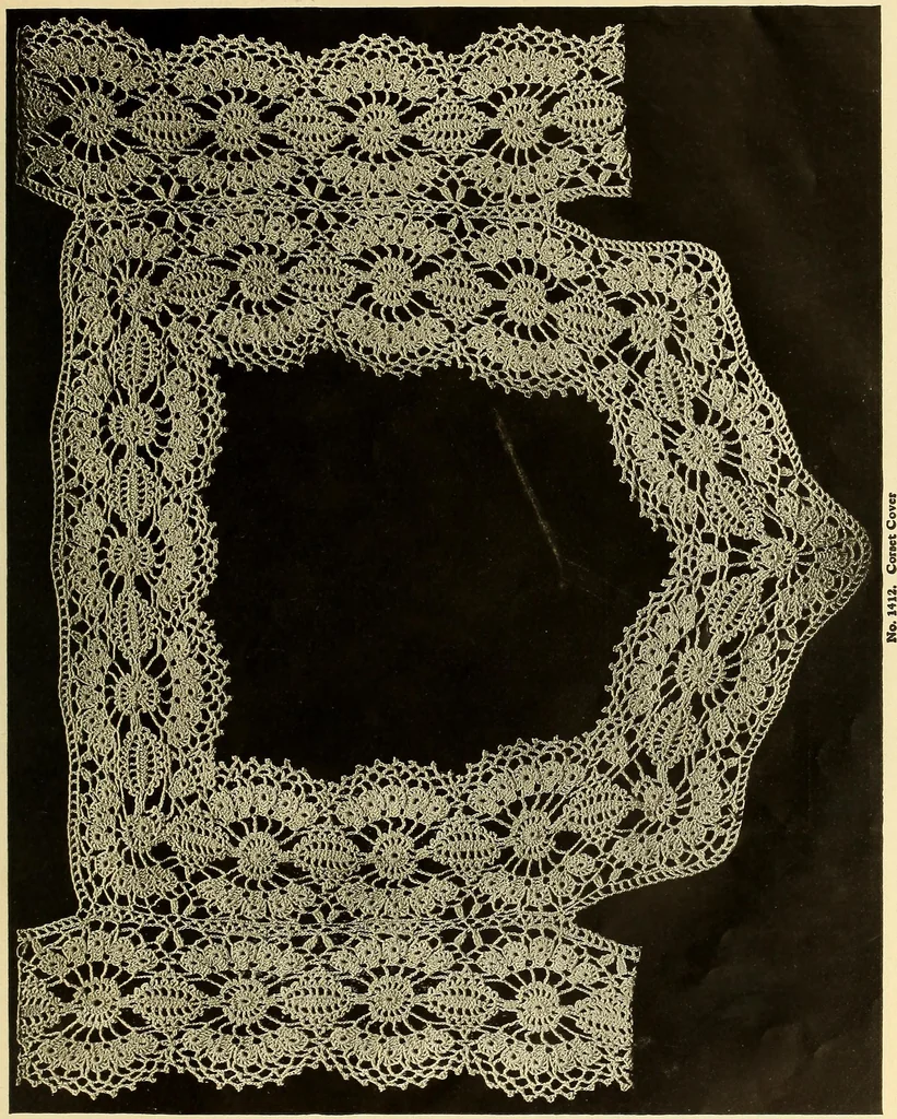 An illustration from Old and new designs in crochet work : yokes & collars, 1900, leaf 18