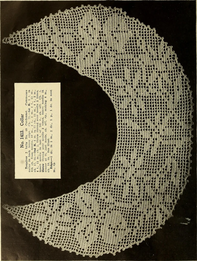 An illustration from Old and new designs in crochet work : yokes & collars, 1900, leaf 19