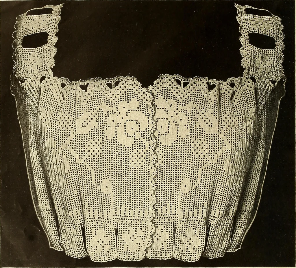 An illustration from Old and new designs in crochet work : yokes & collars, 1900, leaf 7