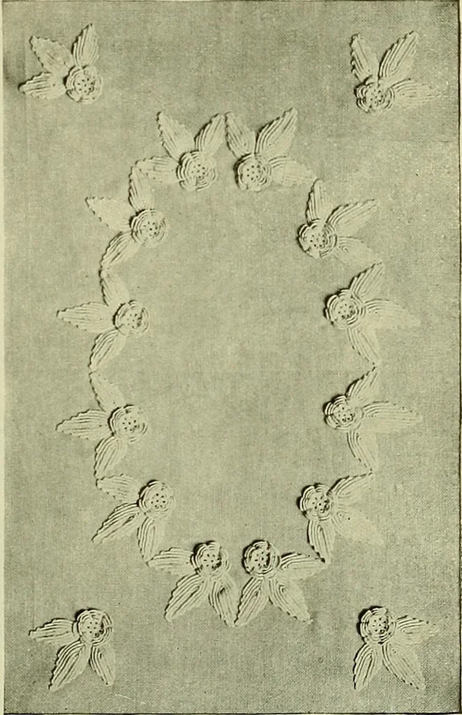 An illustration from Old and new designs in crochet work, 1900, leaf 14