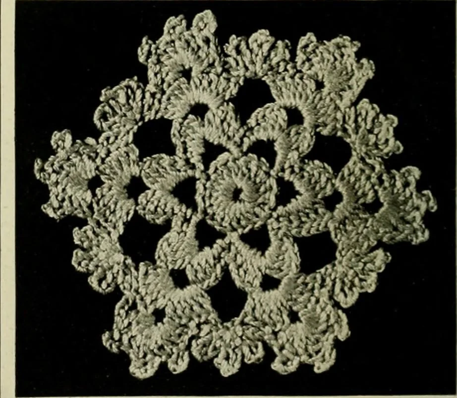 An illustration from Old and new designs in crochet work, 1900, leaf 9