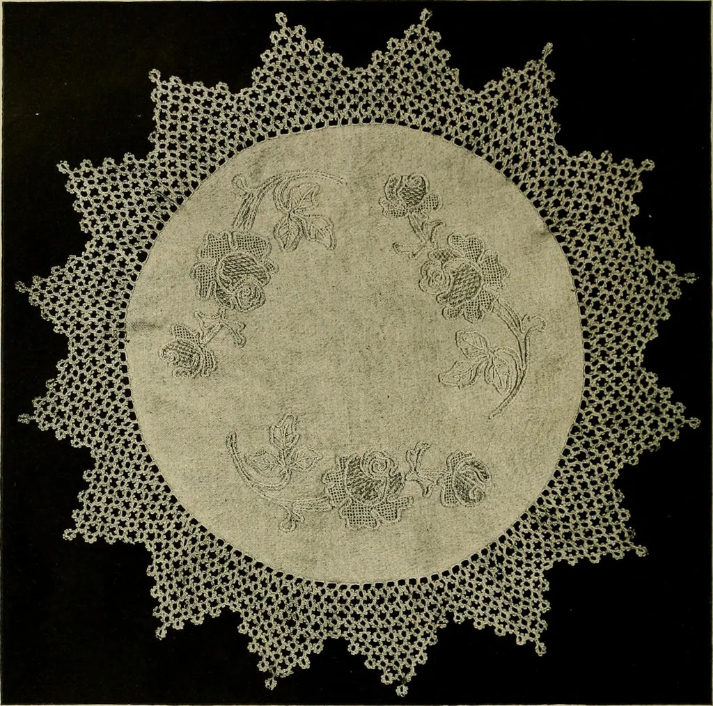 An illustration from Old and new designs in crochet work, 1900, leaf 13