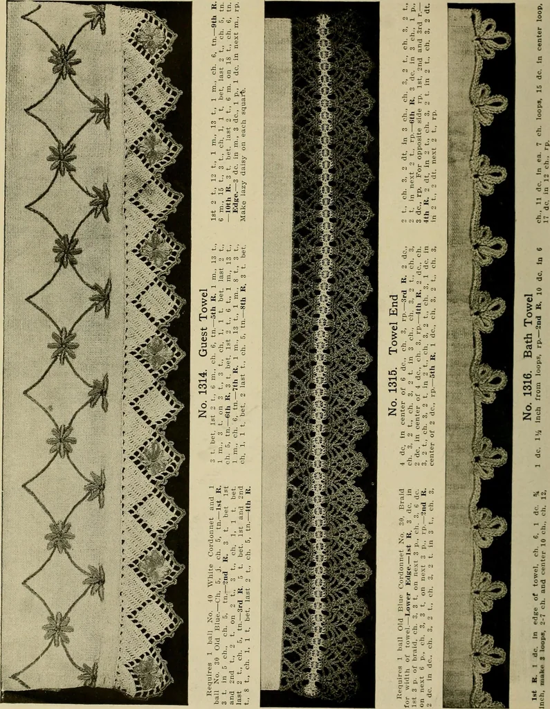 An illustration from Old and new designs in crocheted towels, pillow-cases, sheets, 1900, leaf 11