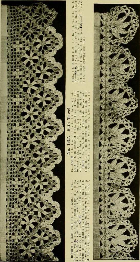 An illustration from Old and new designs in crocheted towels, pillow-cases, sheets, 1900, leaf 12