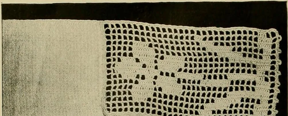 An illustration from Old and new designs in crocheted towels, pillow-cases, sheets, 1900, leaf 13