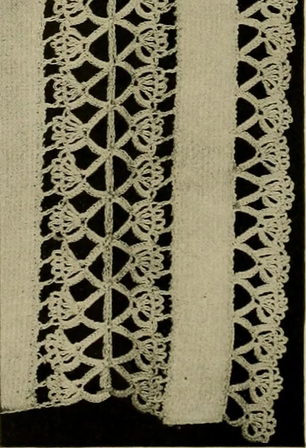 An illustration from Old and new designs in crocheted towels, pillow-cases, sheets, 1900, leaf 15