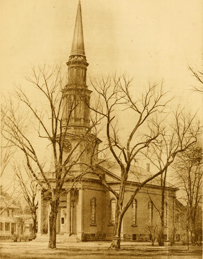 An illustration from Old New England churches and their children, 1906, leaf 212