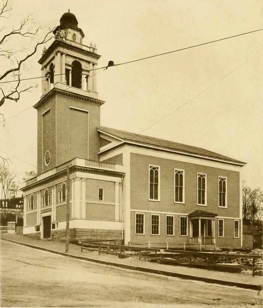 An illustration from Old New England churches and their children, 1906, leaf 241