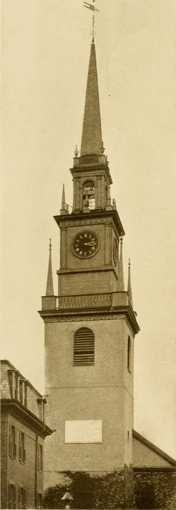 An illustration from Old New England churches and their children, 1906, leaf 351