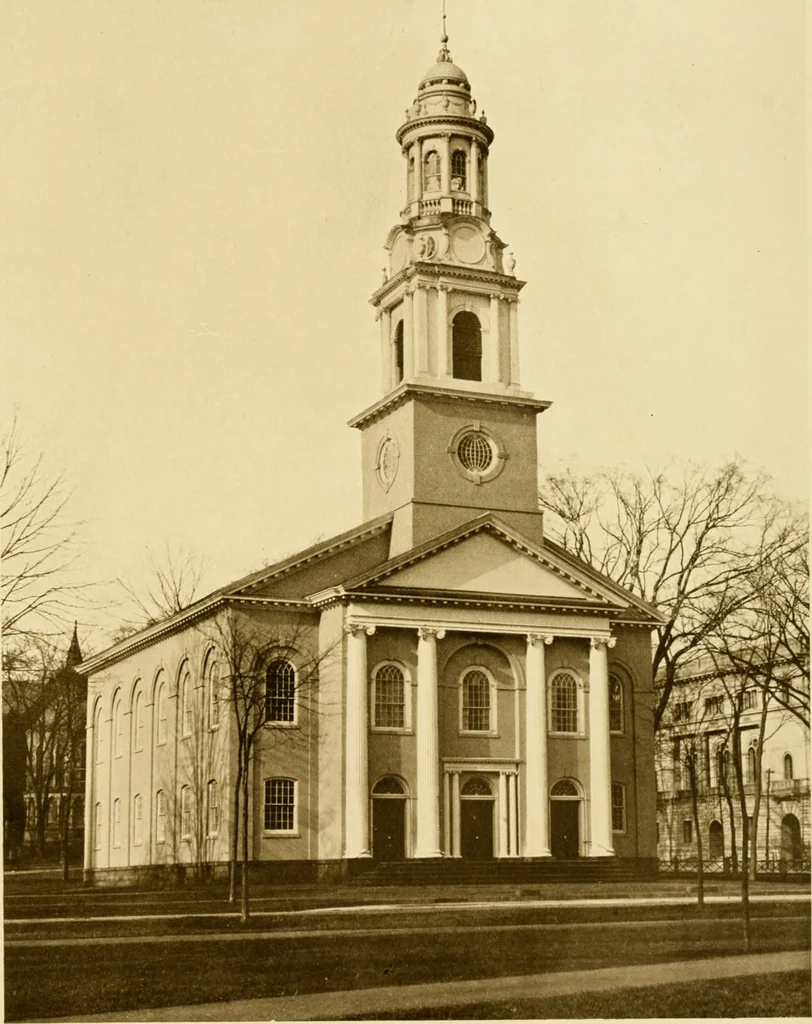 An illustration from Old New England churches and their children, 1906, leaf 404
