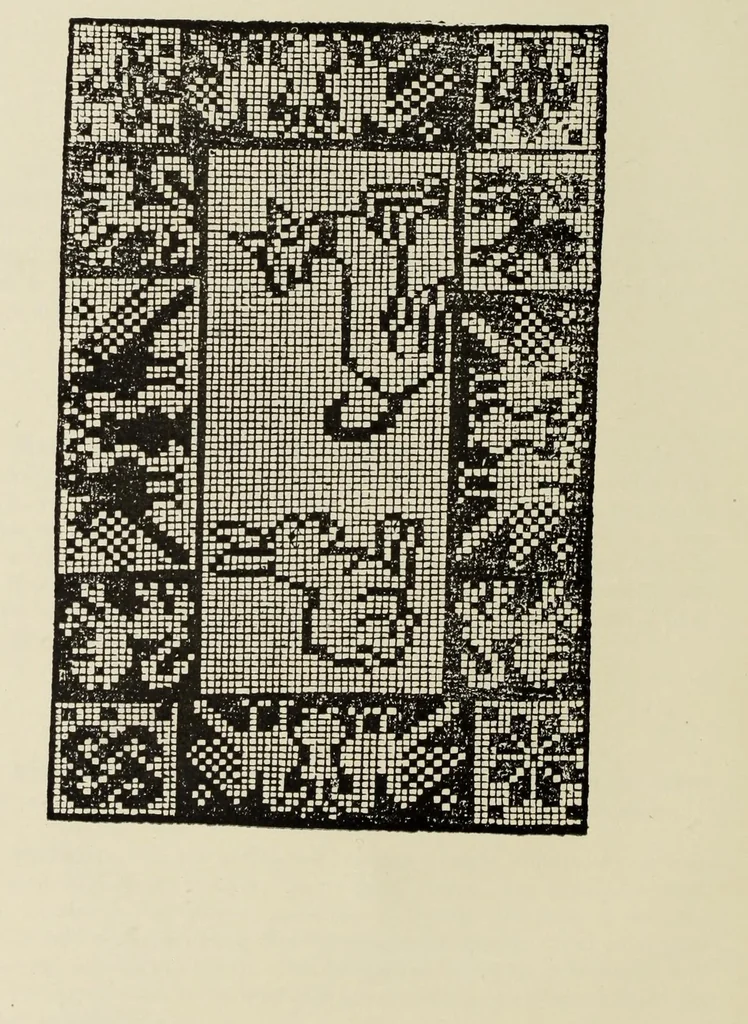 An illustration from Old and new lace in Italy, exhibited at Chicago in 1893. Dedicated to Her Majesty, Queen Margherita, 1893, leaf 16