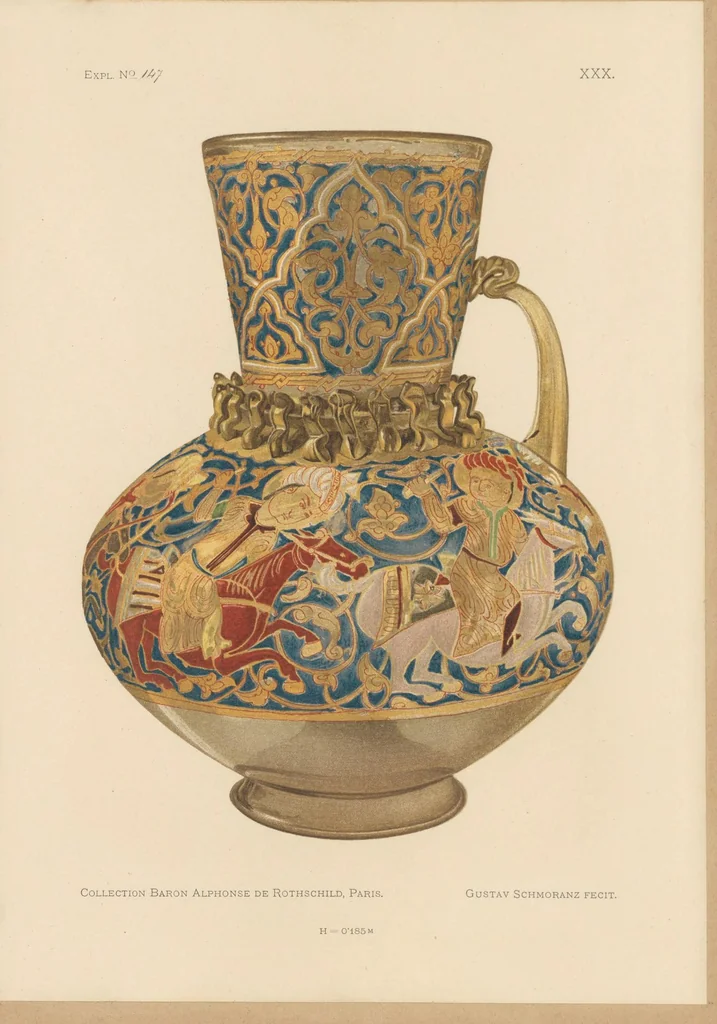 An illustration from Old Oriental gilt and enamelled glass vessels extant in public museums and private collections, 1899, leaf 167