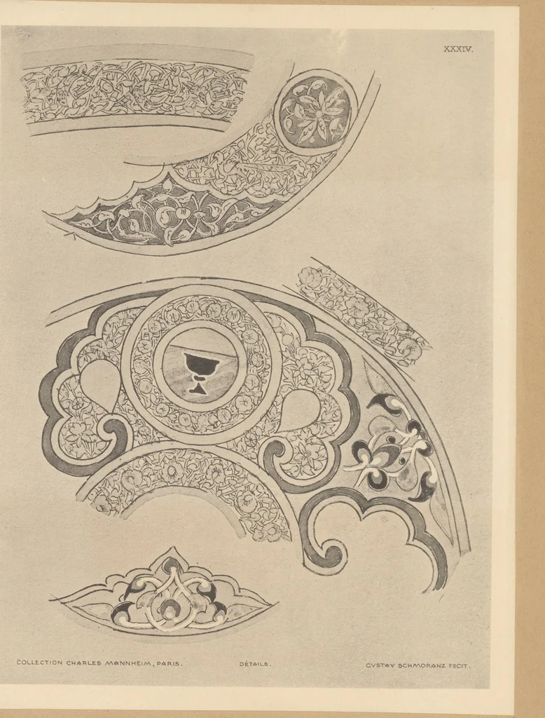 An illustration from Old Oriental gilt and enamelled glass vessels extant in public museums and private collections, 1899, leaf 175