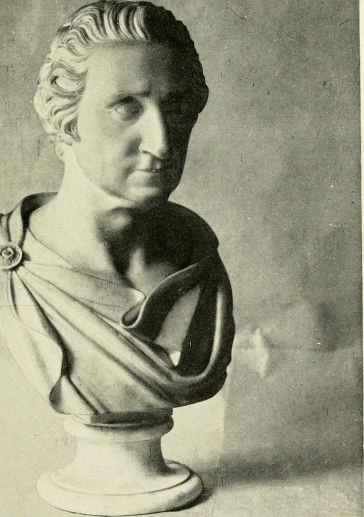 An illustration from Old paintings, drawings, miniatures, statuettes, busts, snuff boxes, bonbonnieres, medallions, medals, and other objects of art relating to America, 1913, leaf 56