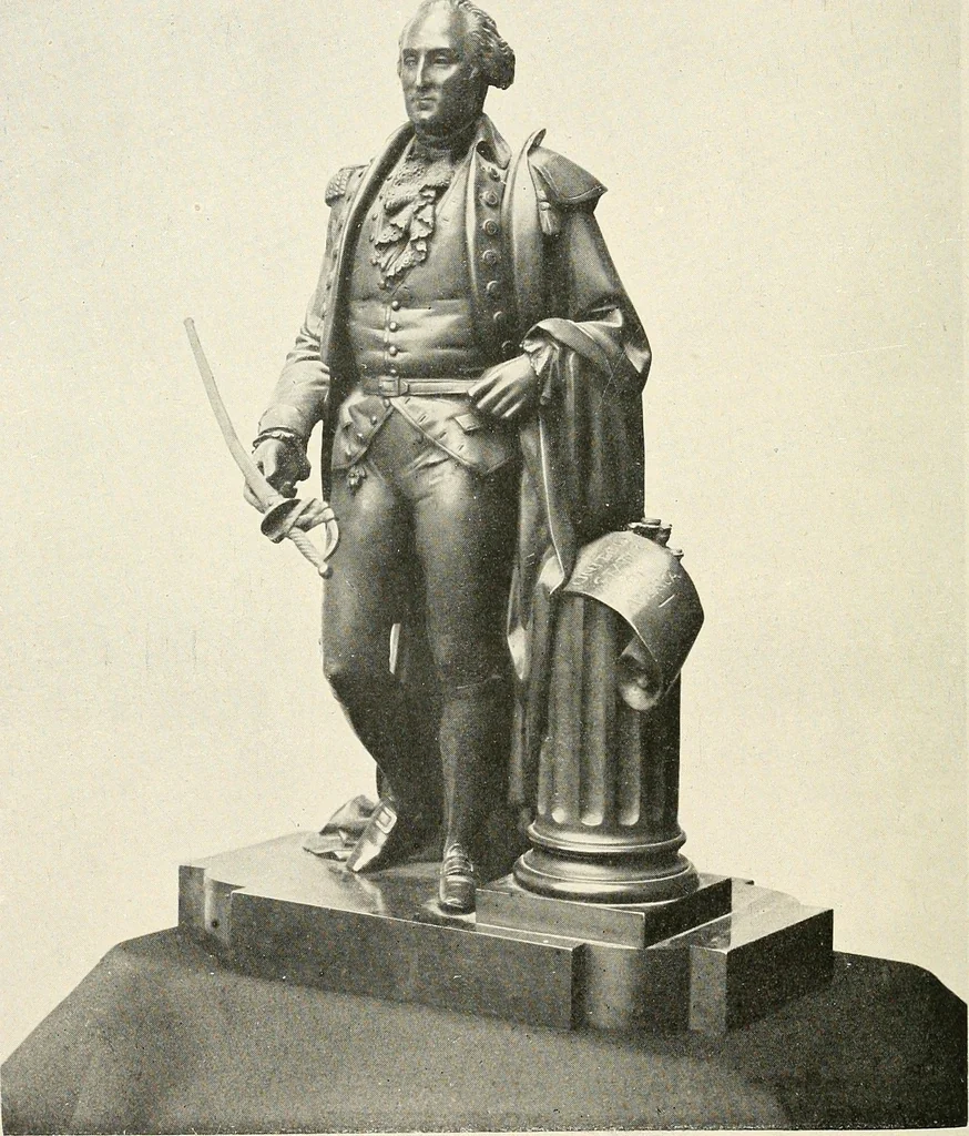 An illustration from Old paintings, drawings, miniatures, statuettes, busts, snuff boxes, bonbonnieres, medallions, medals, and other objects of art relating to America, 1913, leaf 57