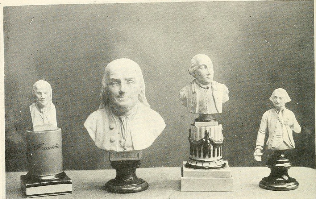 An illustration from Old paintings, drawings, miniatures, statuettes, busts, snuff boxes, bonbonnieres, medallions, medals, and other objects of art relating to America, 1913, leaf 67