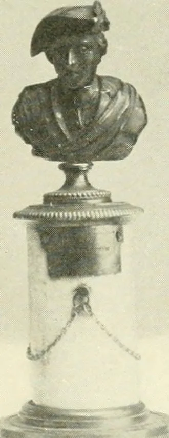 An illustration from Old paintings, drawings, miniatures, statuettes, busts, snuff boxes, bonbonnieres, medallions, medals, and other objects of art relating to America, 1913, leaf 76