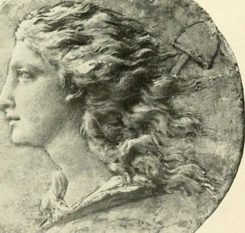 An illustration from Old paintings, drawings, miniatures, statuettes, busts, snuff boxes, bonbonnieres, medallions, medals, and other objects of art relating to America, 1913, leaf 76