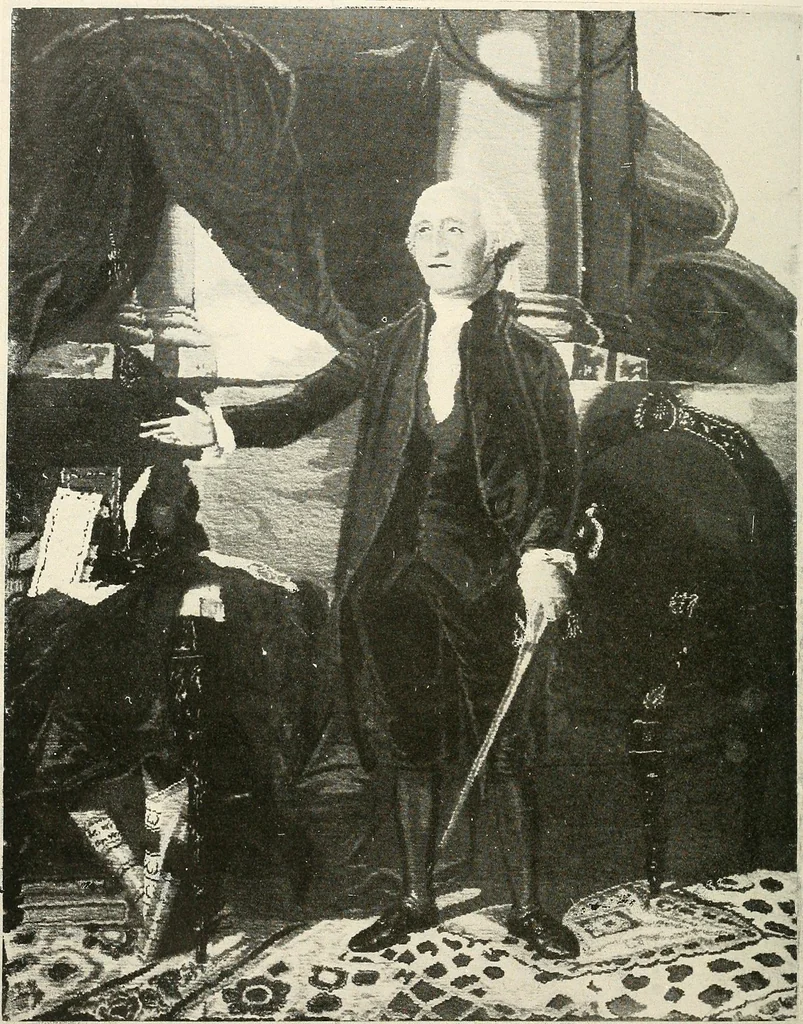 An illustration from Old paintings, drawings, miniatures, statuettes, busts, snuff boxes, bonbonnieres, medallions, medals, and other objects of art relating to America, 1913, leaf 77