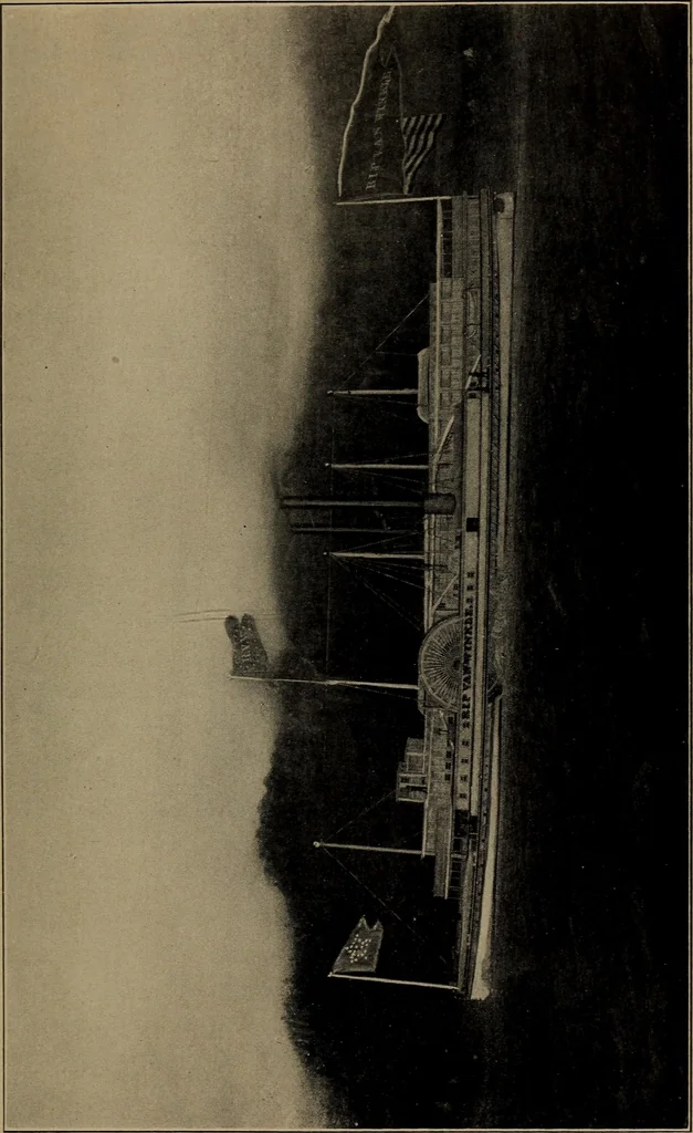 An illustration from Old steamboat days on the Hudson River : tales and reminiscences of the stirring times that followed the introduction of steam navigation, 1907, leaf 102