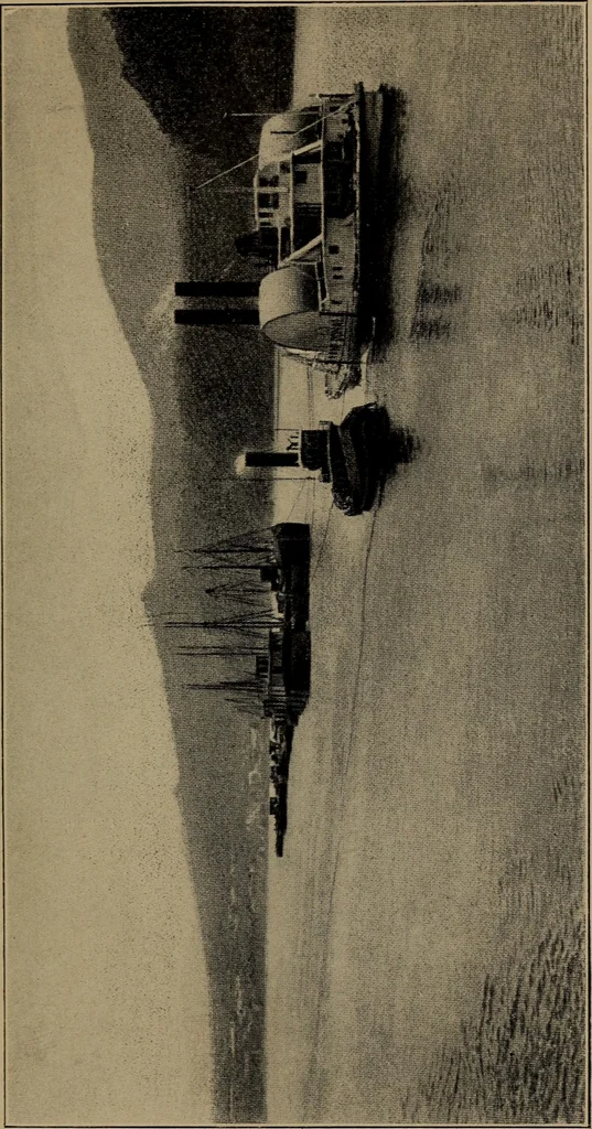 An illustration from Old steamboat days on the Hudson River : tales and reminiscences of the stirring times that followed the introduction of steam navigation, 1907, leaf 138