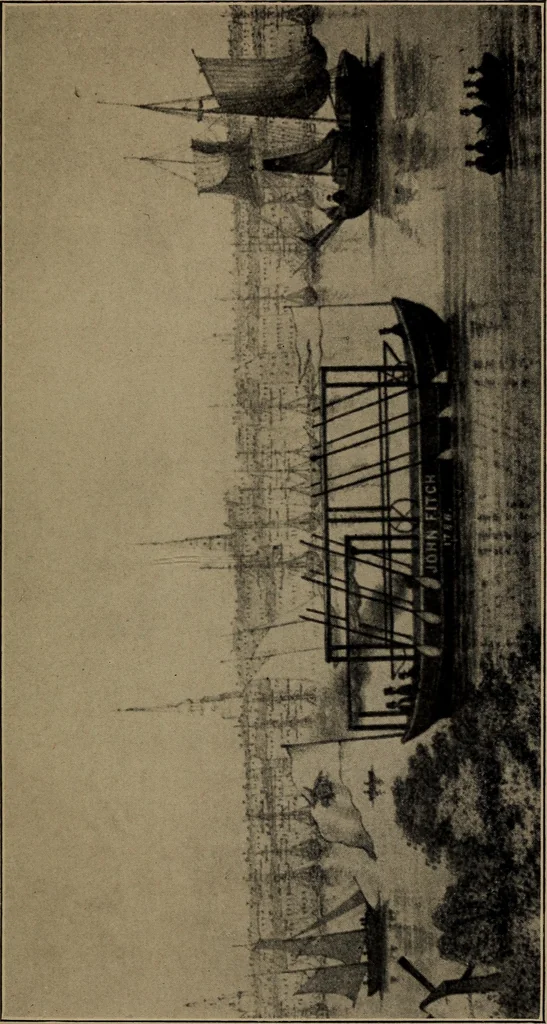 An illustration from Old steamboat days on the Hudson River : tales and reminiscences of the stirring times that followed the introduction of steam navigation, 1907, leaf 20