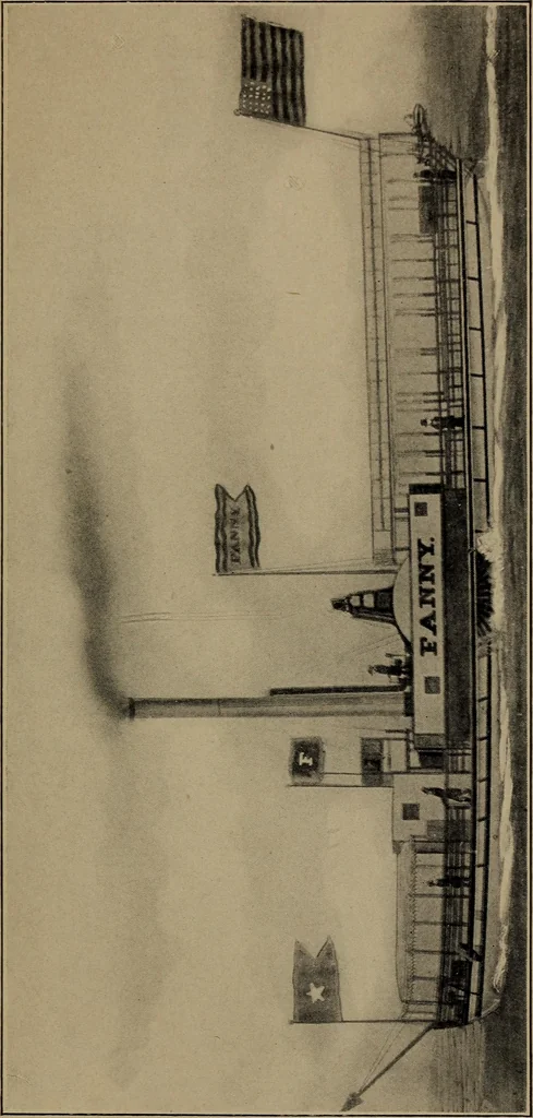 An illustration from Old steamboat days on the Hudson River : tales and reminiscences of the stirring times that followed the introduction of steam navigation, 1907, leaf 44