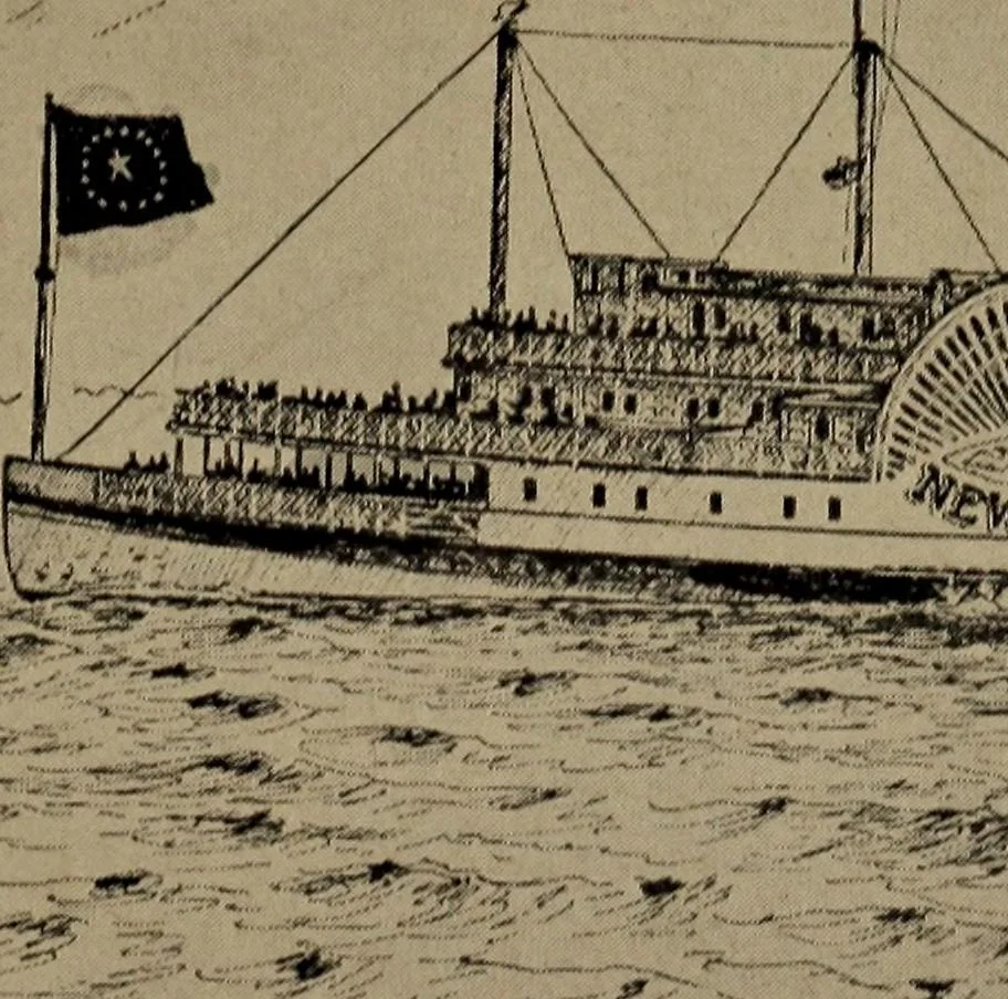 An illustration from Old steamboat days on the Hudson River : tales and reminiscences of the stirring times that followed the introduction of steam navigation, 1907, leaf 64