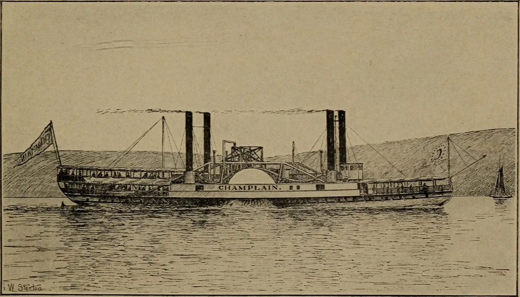 An illustration from Old steamboat days on the Hudson River : tales and reminiscences of the stirring times that followed the introduction of steam navigation, 1907, leaf 92