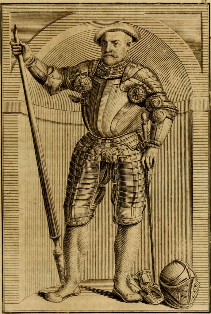 An illustration from Ombrassische Helden-Rüst-Kammer : welche von Ferdinanden, Ertzhertzogen zu Oesterreich, herrlich angerichtet, 1735, leaf 200
