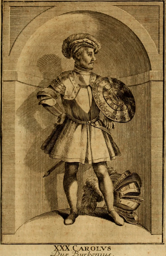 An illustration from Ombrassische Helden-Rüst-Kammer : welche von Ferdinanden, Ertzhertzogen zu Oesterreich, herrlich angerichtet, 1735, leaf 214