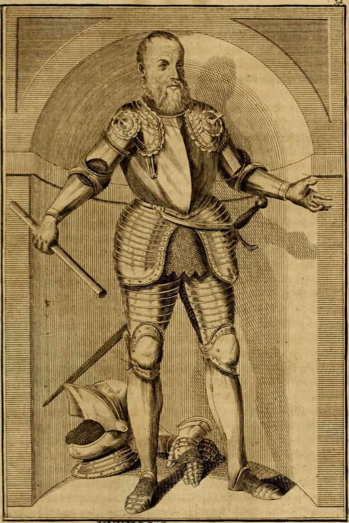 An illustration from Ombrassische Helden-Rüst-Kammer : welche von Ferdinanden, Ertzhertzogen zu Oesterreich, herrlich angerichtet, 1735, leaf 238