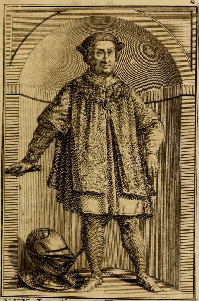 An illustration from Ombrassische Helden-Rüst-Kammer : welche von Ferdinanden, Ertzhertzogen zu Oesterreich, herrlich angerichtet, 1735, leaf 494