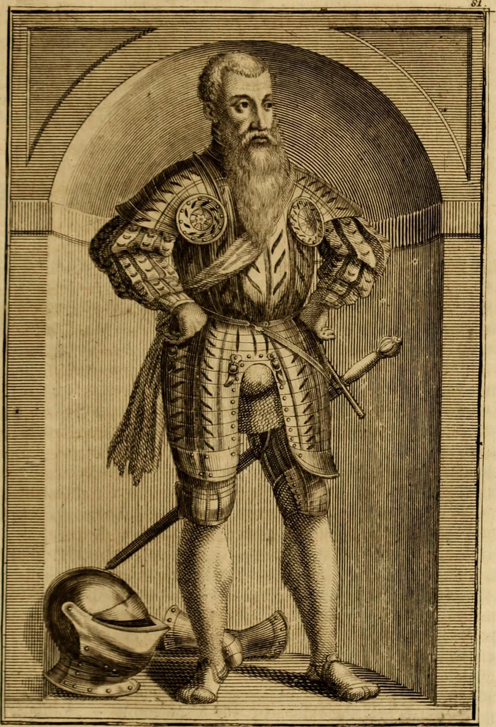 An illustration from Ombrassische Helden-Rüst-Kammer : welche von Ferdinanden, Ertzhertzogen zu Oesterreich, herrlich angerichtet, 1735, leaf 500