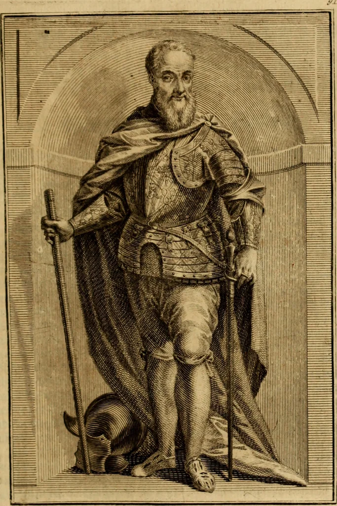An illustration from Ombrassische Helden-Rüst-Kammer : welche von Ferdinanden, Ertzhertzogen zu Oesterreich, herrlich angerichtet, 1735, leaf 556