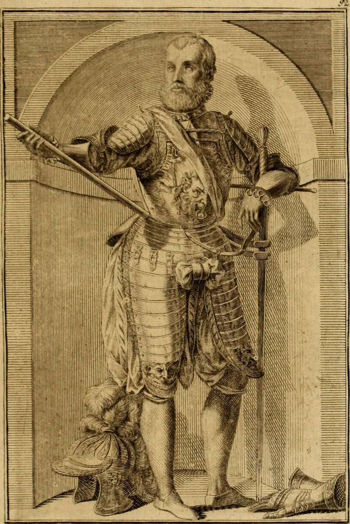 An illustration from Ombrassische Helden-Rüst-Kammer : welche von Ferdinanden, Ertzhertzogen zu Oesterreich, herrlich angerichtet, 1735, leaf 562