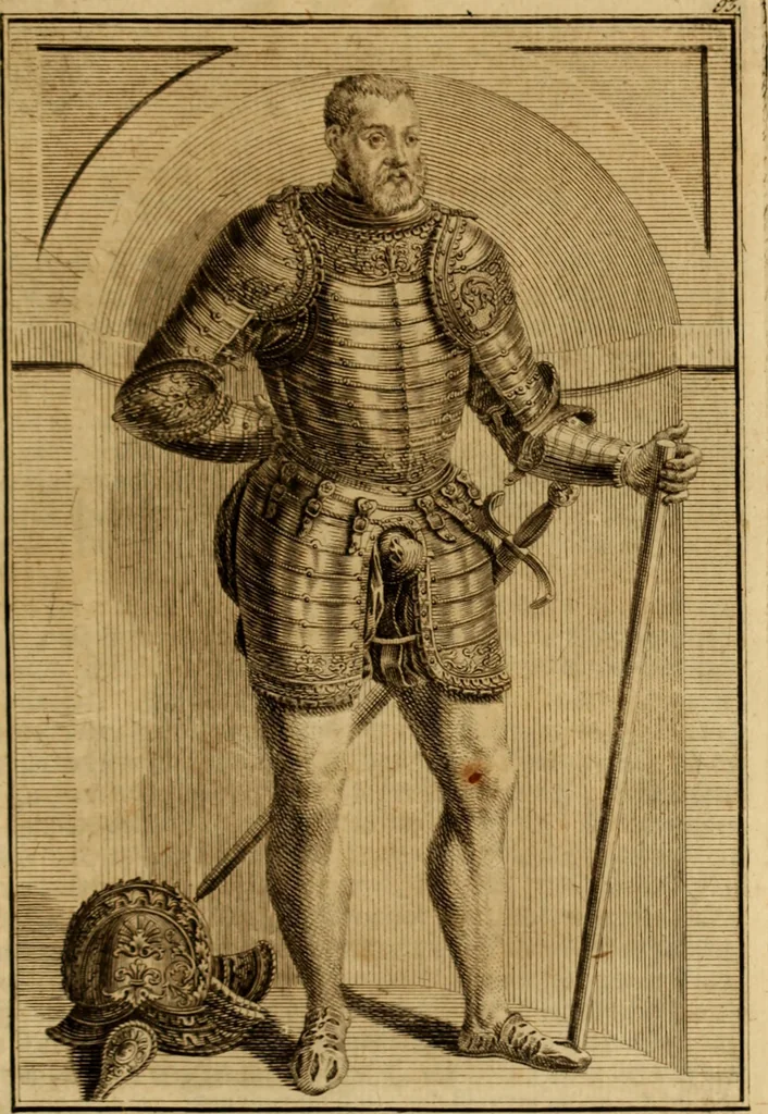 An illustration from Ombrassische Helden-Rüst-Kammer : welche von Ferdinanden, Ertzhertzogen zu Oesterreich, herrlich angerichtet, 1735, leaf 566