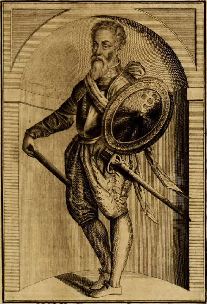 An illustration from Ombrassische Helden-Rüst-Kammer : welche von Ferdinanden, Ertzhertzogen zu Oesterreich, herrlich angerichtet, 1735, leaf 570