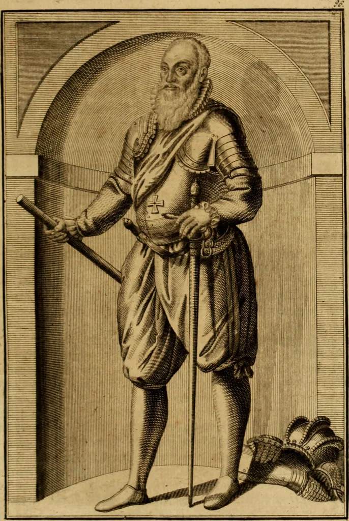 An illustration from Ombrassische Helden-Rüst-Kammer : welche von Ferdinanden, Ertzhertzogen zu Oesterreich, herrlich angerichtet, 1735, leaf 582
