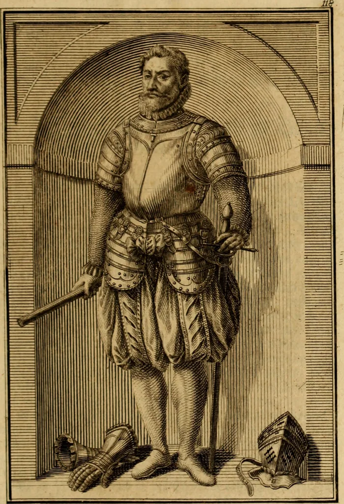 An illustration from Ombrassische Helden-Rüst-Kammer : welche von Ferdinanden, Ertzhertzogen zu Oesterreich, herrlich angerichtet, 1735, leaf 696