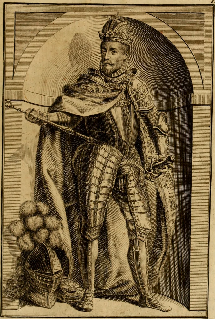 An illustration from Ombrassische Helden-Rüst-Kammer : welche von Ferdinanden, Ertzhertzogen zu Oesterreich, herrlich angerichtet, 1735, leaf 88