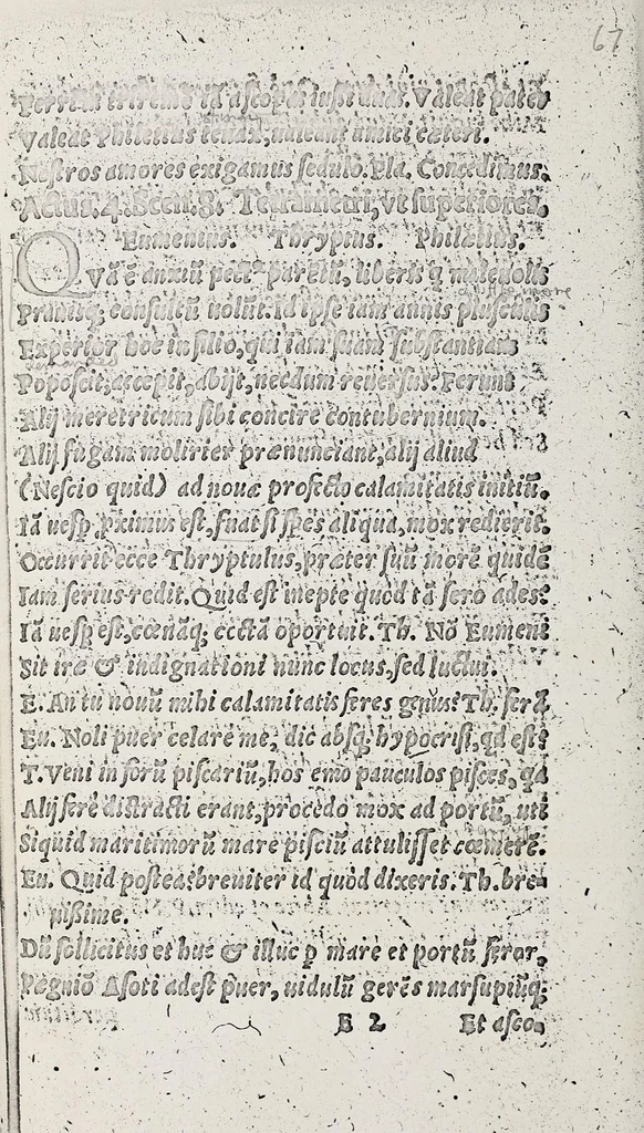 An illustration from Omnes Georgii Macropedii Fabvlae comicae, denvo recognite, et iusto ordine (prout editae sunt) in duas partes diuisae, 1552, leaf 74