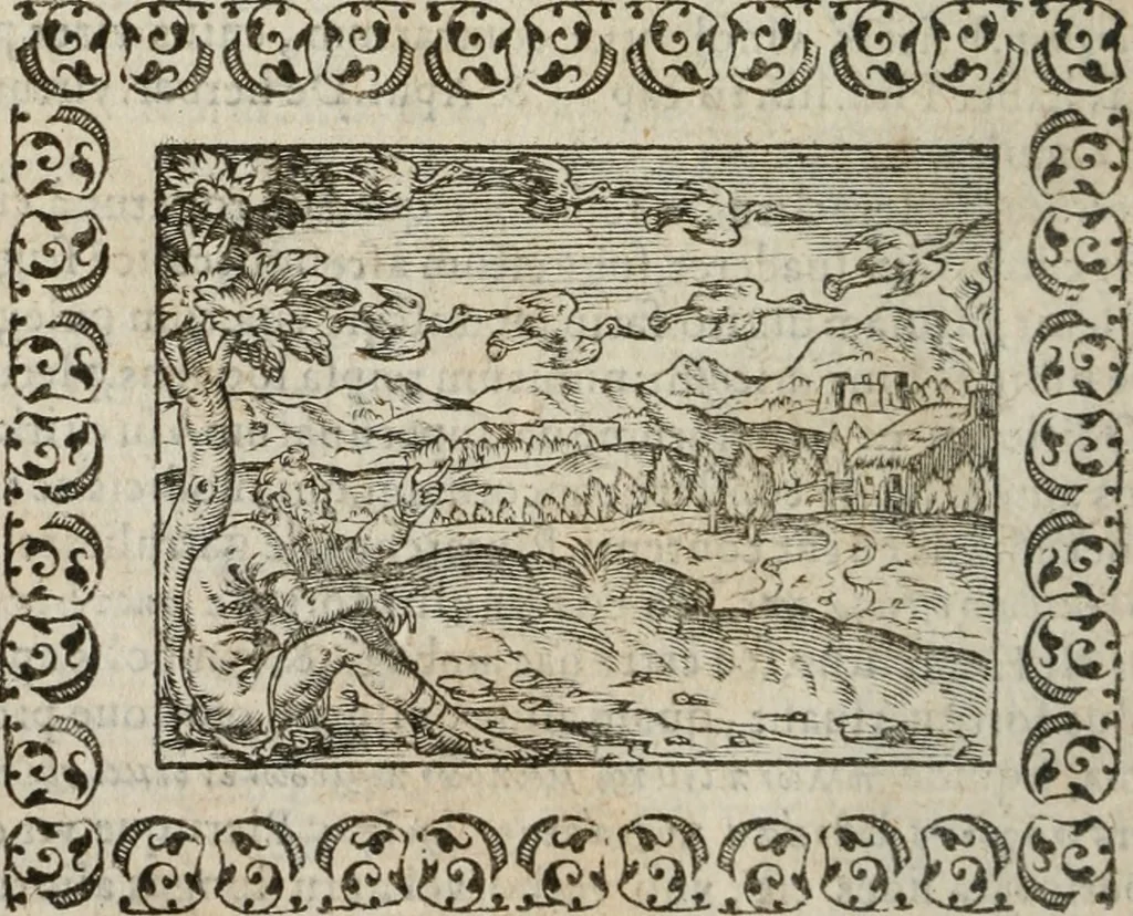 An illustration from Omnia Andreae Alciati v. c. emblemata : cum commentariis, quibus emblematum omnium aperta origine, mens authoris explicatur, & obscura omnia dubiaque illustrantur, 1583, leaf 103