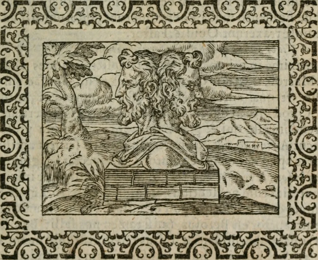 An illustration from Omnia Andreae Alciati v. c. emblemata : cum commentariis, quibus emblematum omnium aperta origine, mens authoris explicatur, & obscura omnia dubiaque illustrantur, 1583, leaf 108