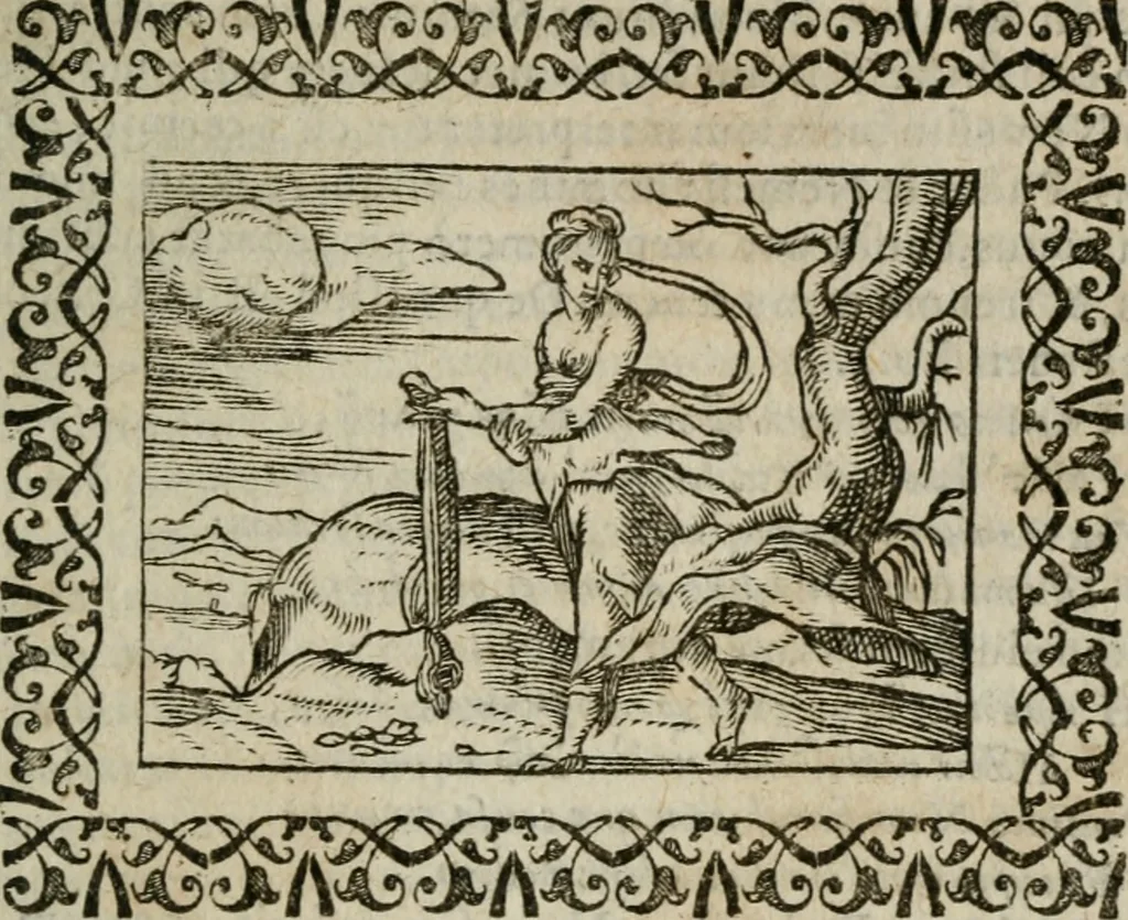 An illustration from Omnia Andreae Alciati v. c. emblemata : cum commentariis, quibus emblematum omnium aperta origine, mens authoris explicatur, & obscura omnia dubiaque illustrantur, 1583, leaf 140
