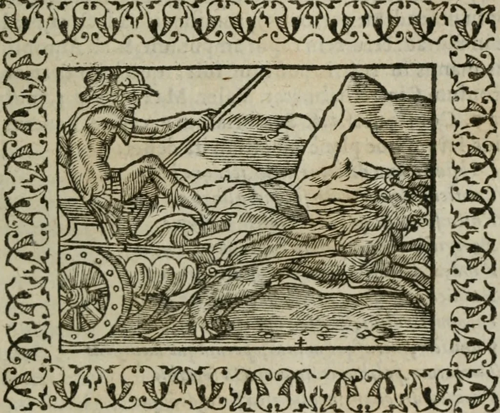 An illustration from Omnia Andreae Alciati v. c. emblemata : cum commentariis, quibus emblematum omnium aperta origine, mens authoris explicatur, & obscura omnia dubiaque illustrantur, 1583, leaf 148