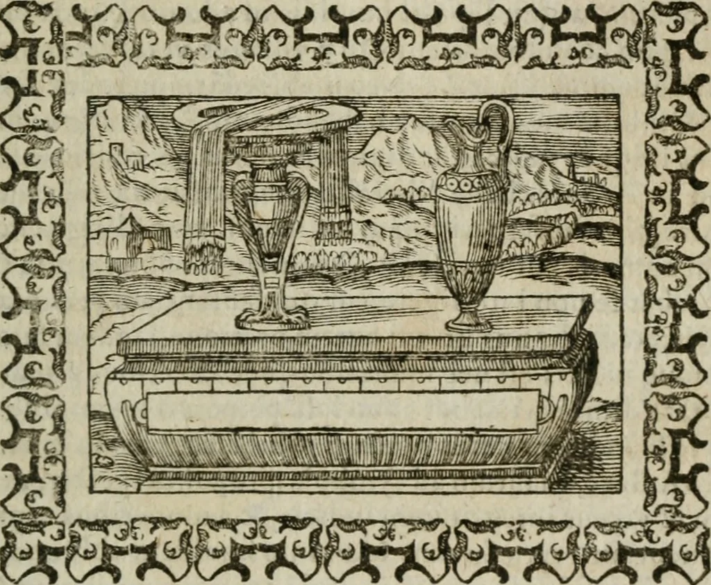 An illustration from Omnia Andreae Alciati v. c. emblemata : cum commentariis, quibus emblematum omnium aperta origine, mens authoris explicatur, & obscura omnia dubiaque illustrantur, 1583, leaf 156